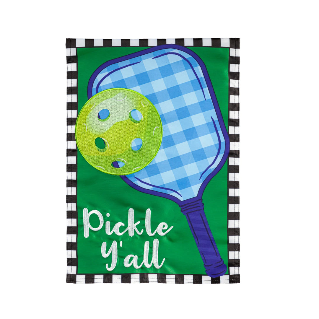 Pickle Y'all Applique Garden Flag