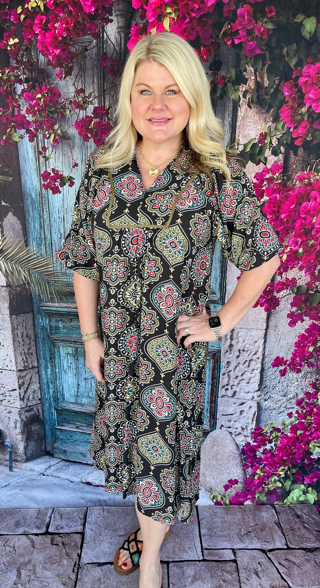 Take Me For A Spin Dress - Black Mix