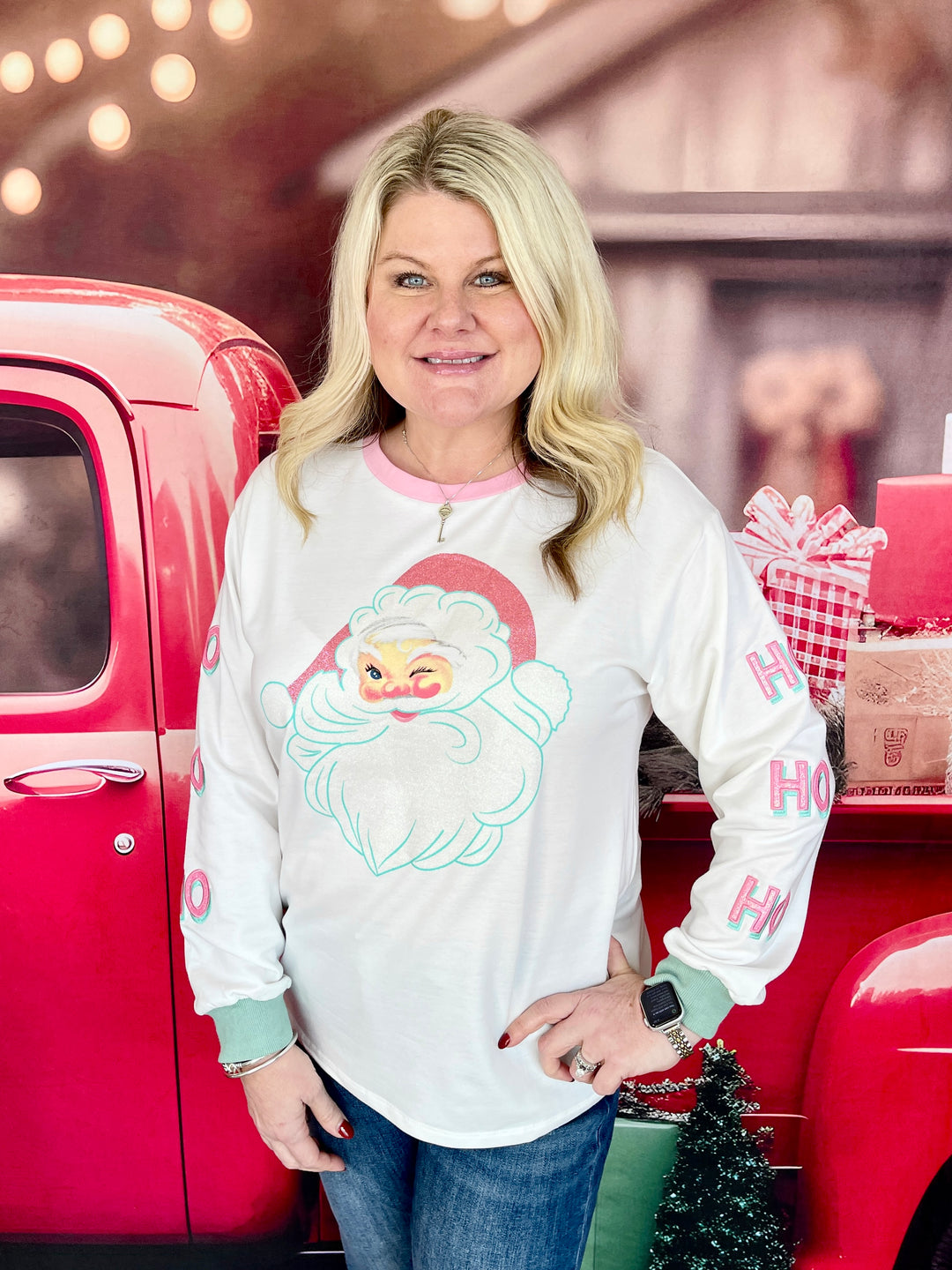 Ho Ho Ho Glitter Santa Sweatshirt