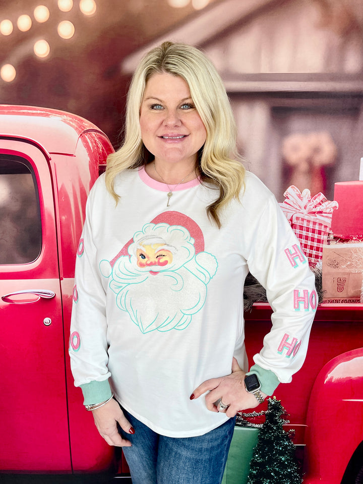 Ho Ho Ho Glitter Santa Sweatshirt