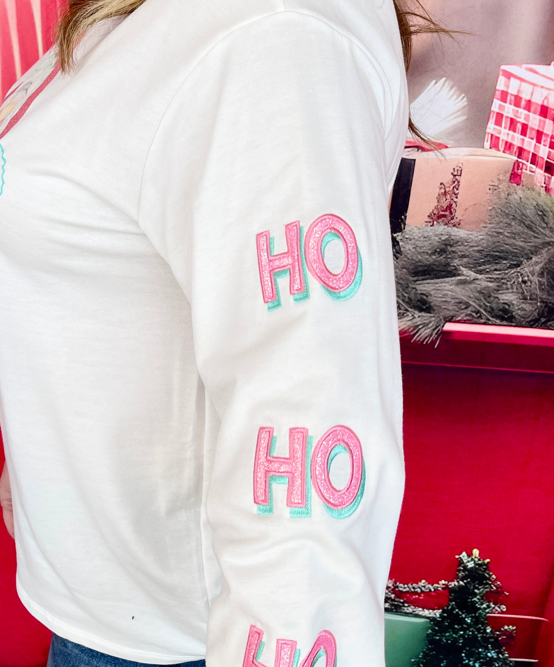 Ho Ho Ho Glitter Santa Sweatshirt