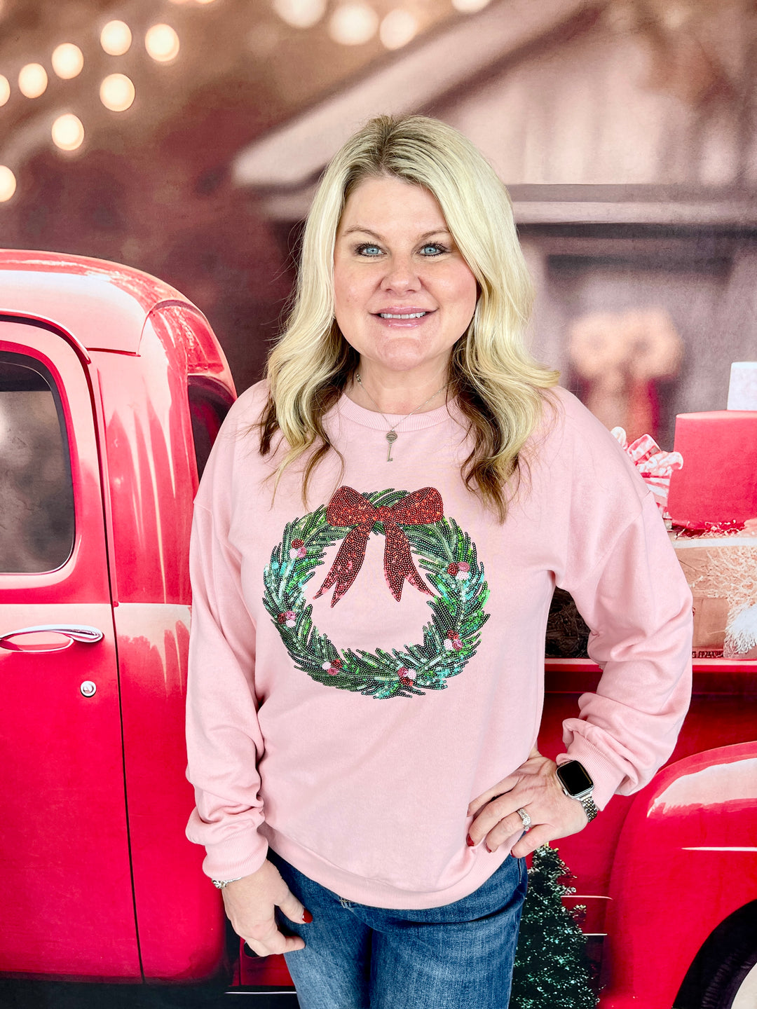 Clara Wreath Sequin Sweatshirt