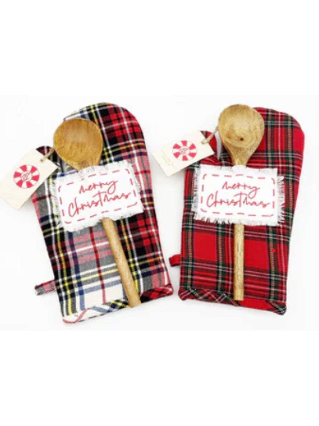 Plaid Oven Mitt w/Spoon - Cyber Monday Steal