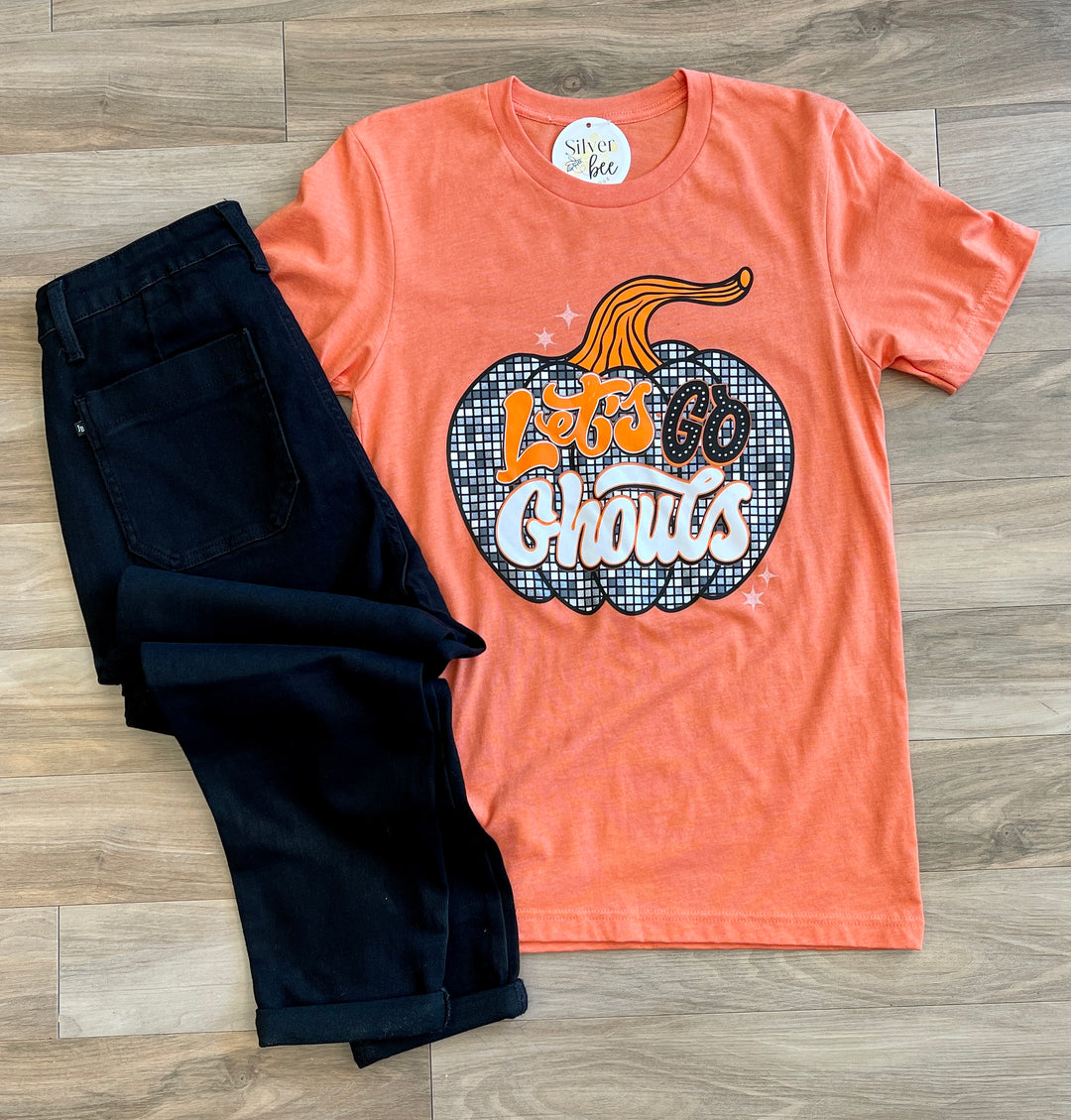orange tee, disco ball, text-Let's Go Ghouls