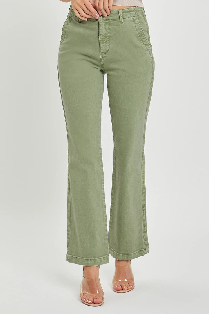 Risen High Rise Side Twill Tape Detail Straight Pants