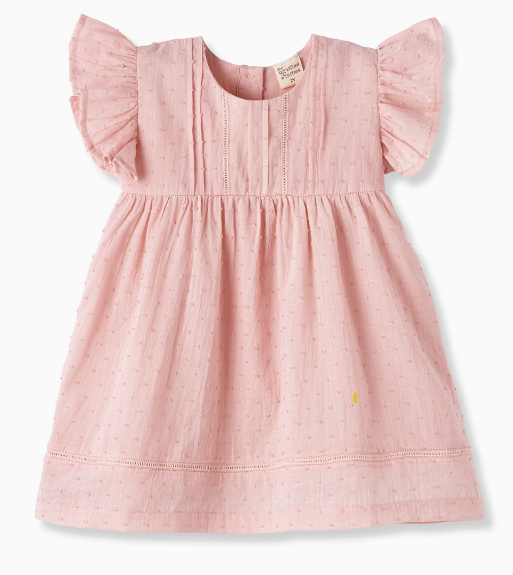 FINAL SALE Daphne Pink Swiss Dot Cotton Dress