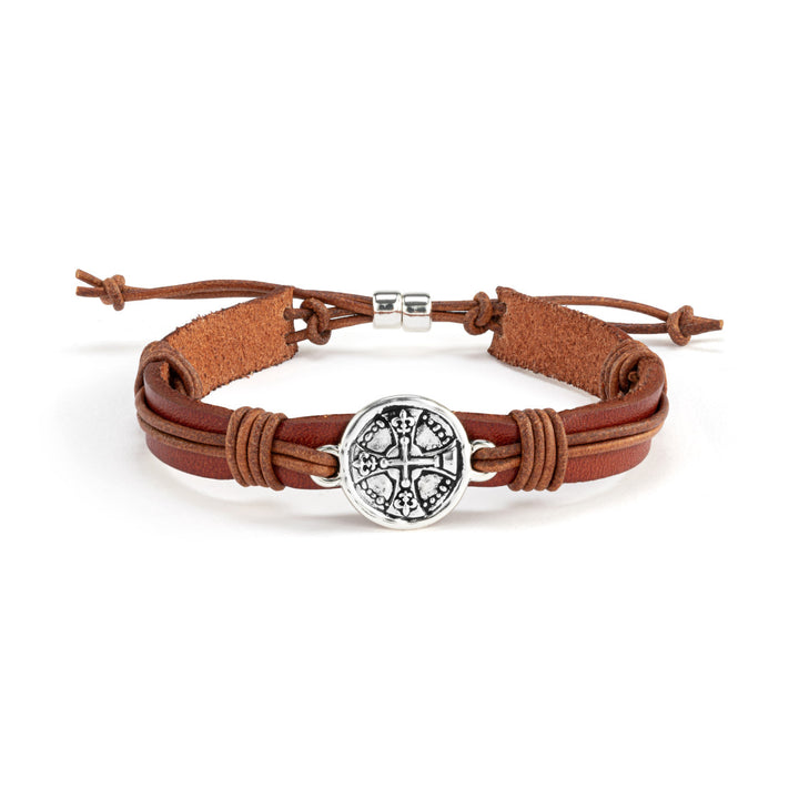 Men's Cross Bracelet - Brown