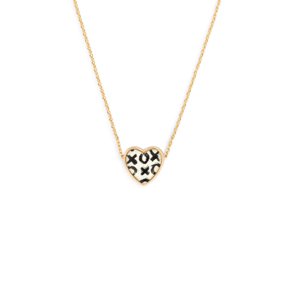 Art Heart Necklace - Hugs & Kisses