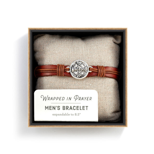 Men's Cross Bracelet - Brown