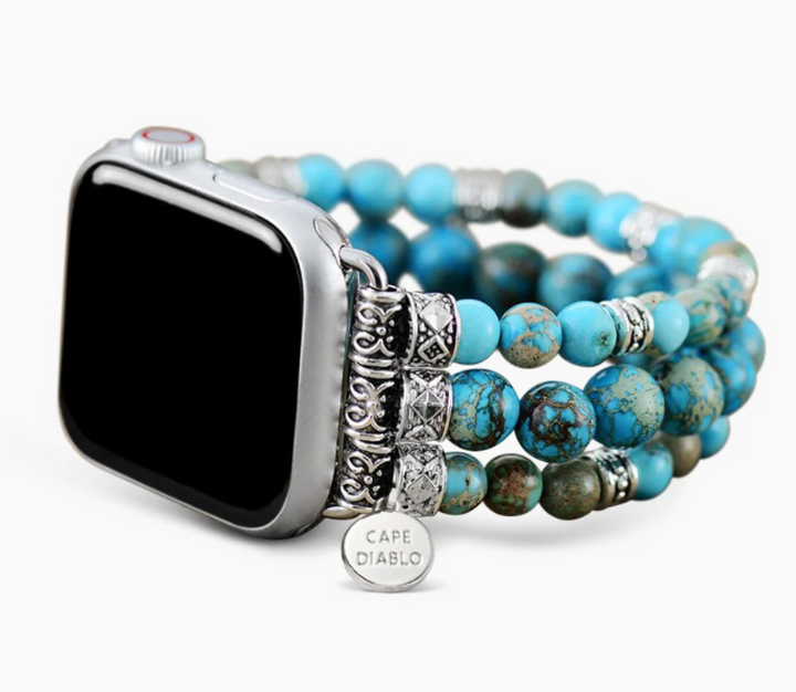 Turquoise Imperial Jasper Apple Stretch Watchband