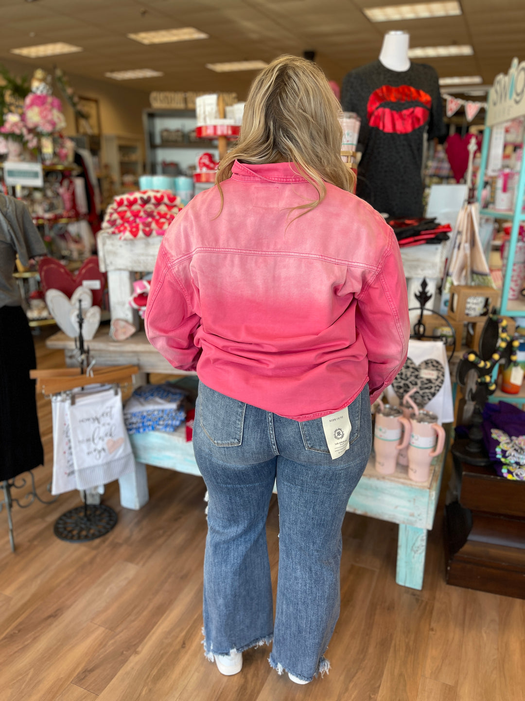 Bayeas Oversized Denim Jacket - Pink