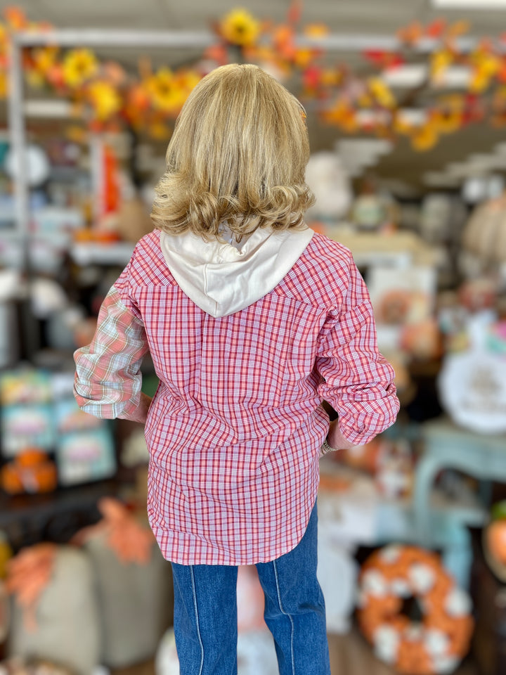 Peachy In Plaid Top