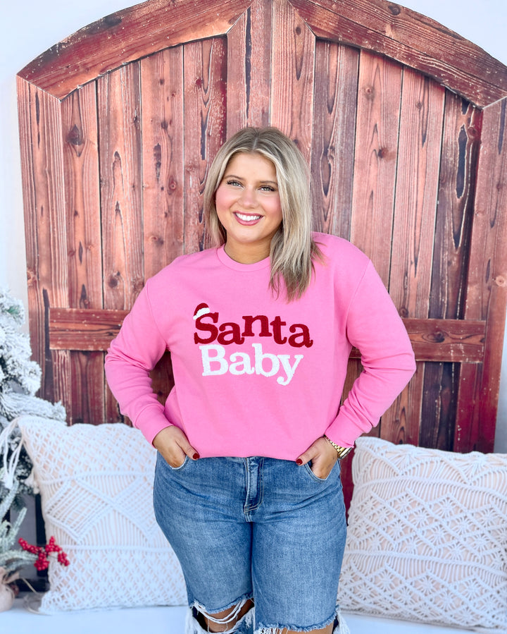 Santa Baby Sweatshirt  Pink/Red/White