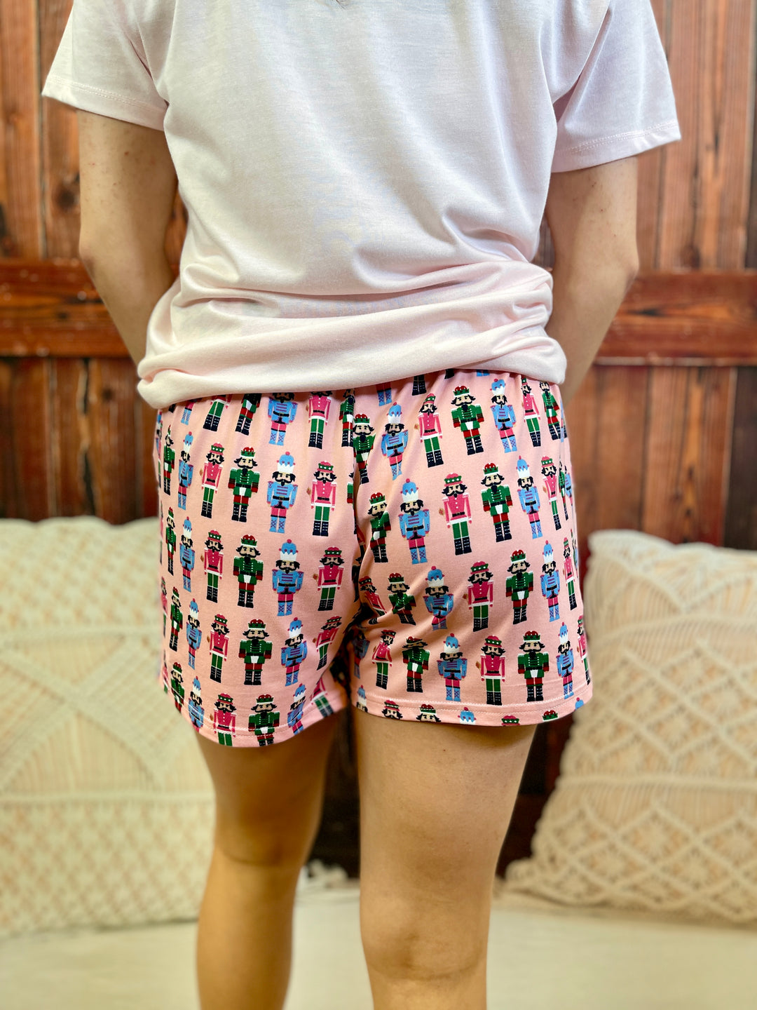 Nutcracker March Sleep Shorts  Light Pink/Multi