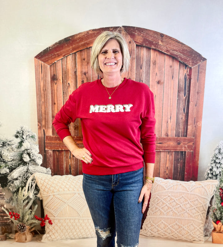 Merry Sweatshirt  Red/White/Pink/Green