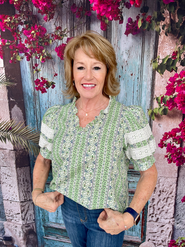 Bluebonnets And Lace Top