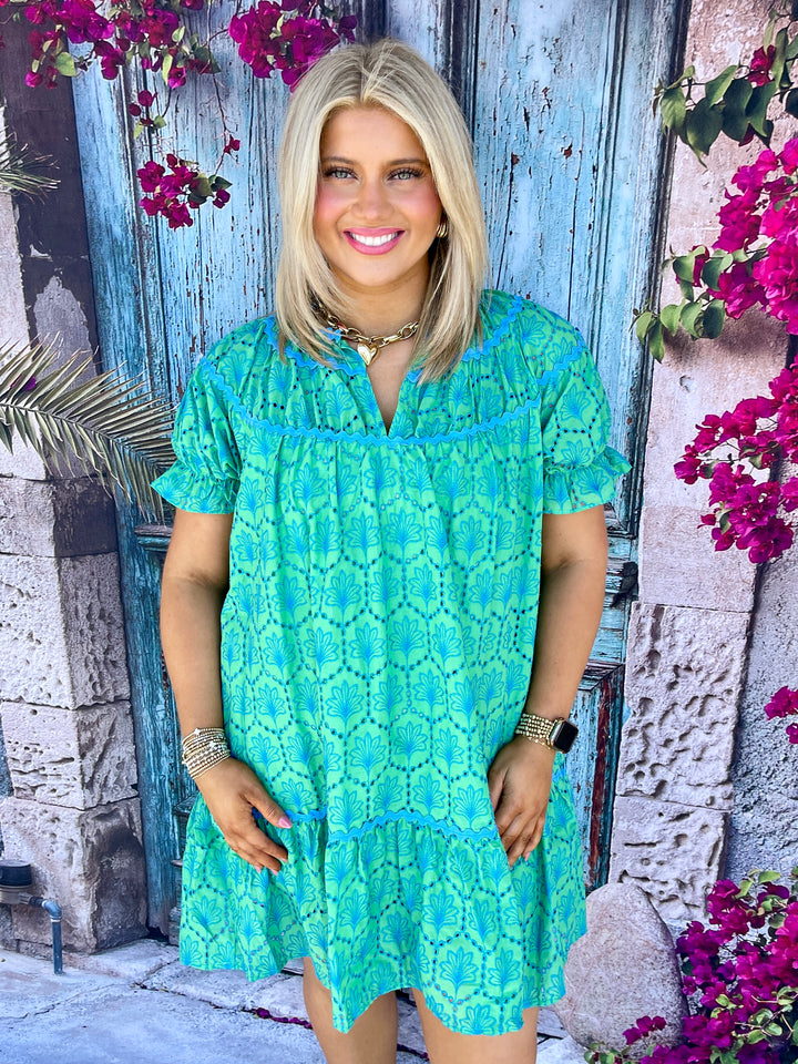 Let's Hang Dress - Green