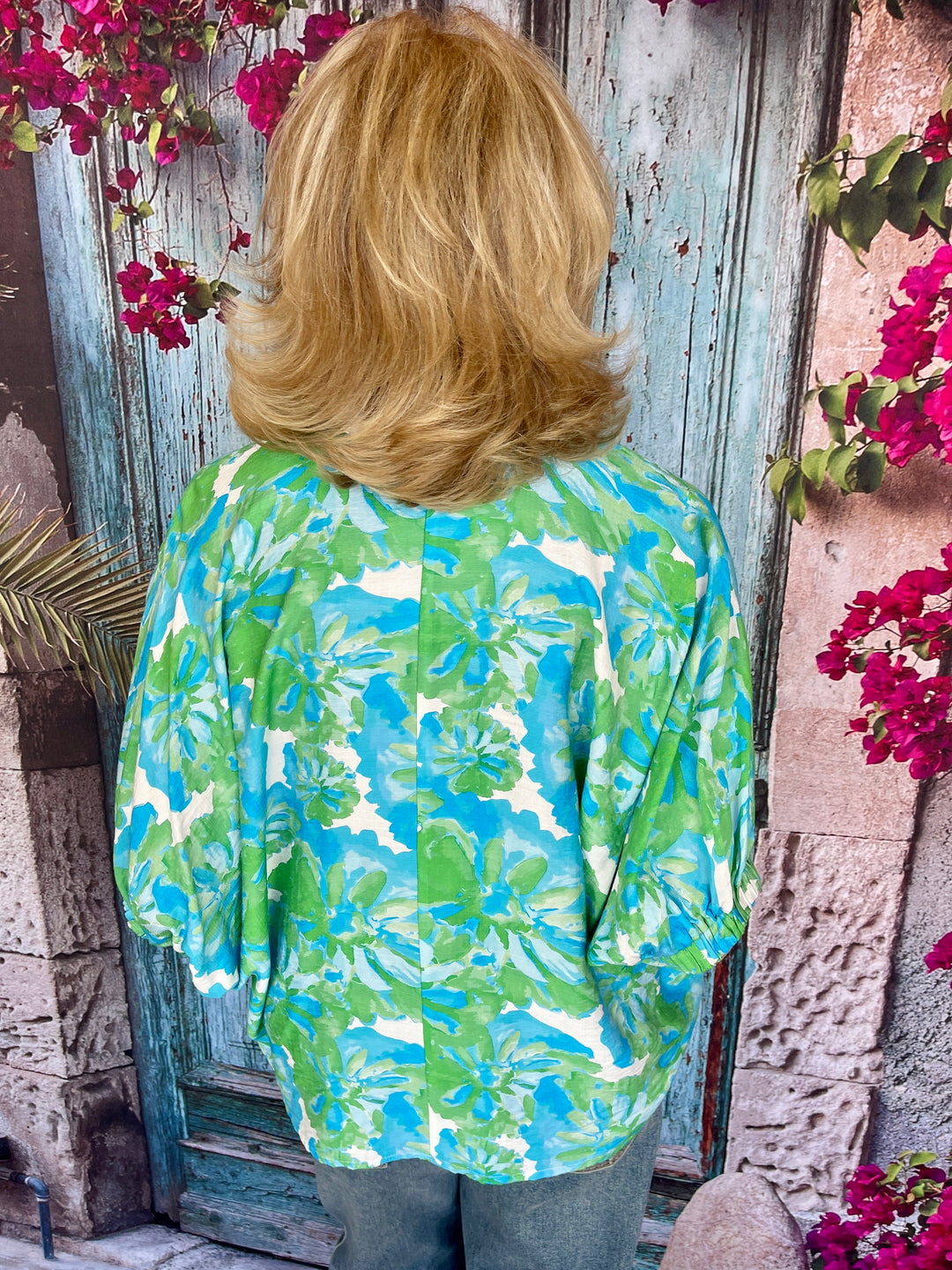 Aqua Abstract Top