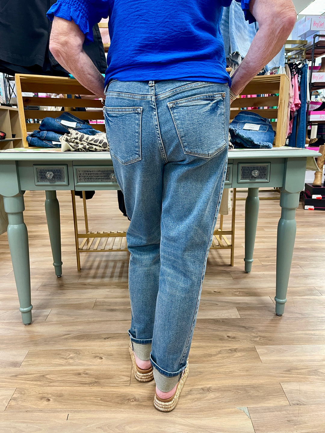 Judy Blue Mid Rise Vintage Wash Boyfriend Jeans