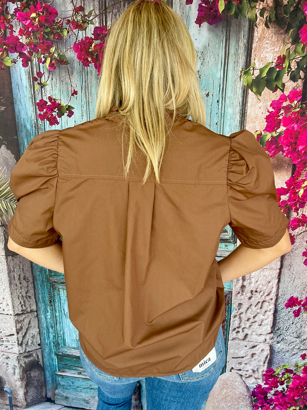 Don't Ruffle My Feathers Top- Brown