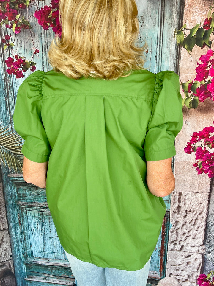 Don't Ruffle My Feathers Top- Green
