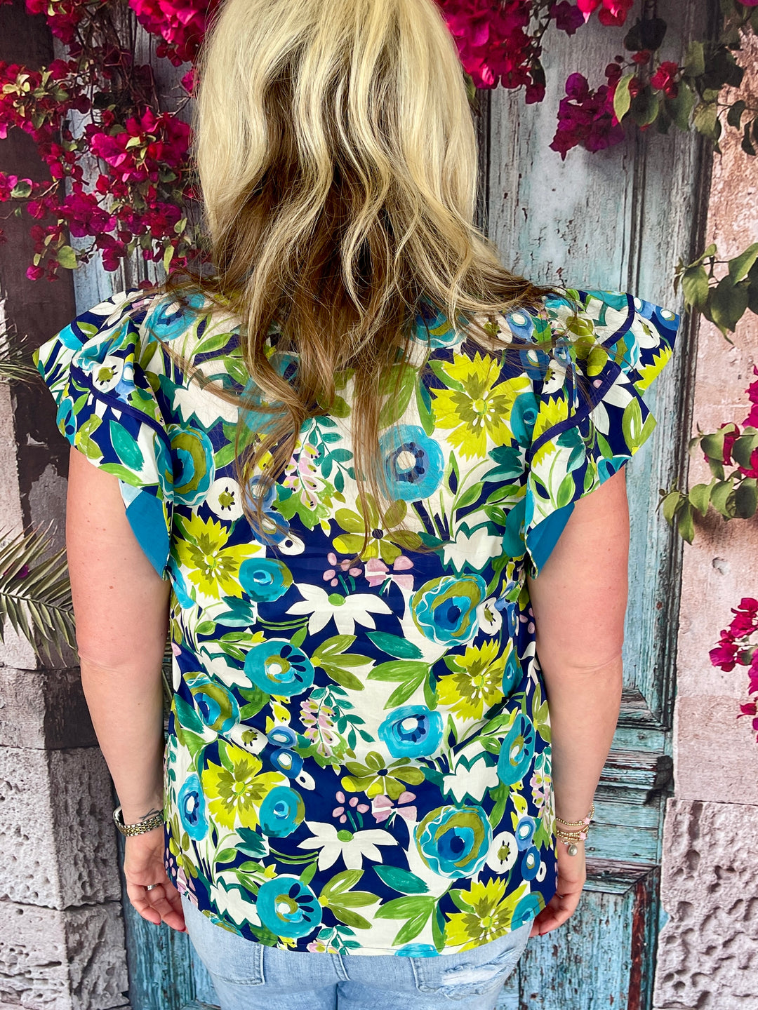 Precious As A Petal Top - Navy