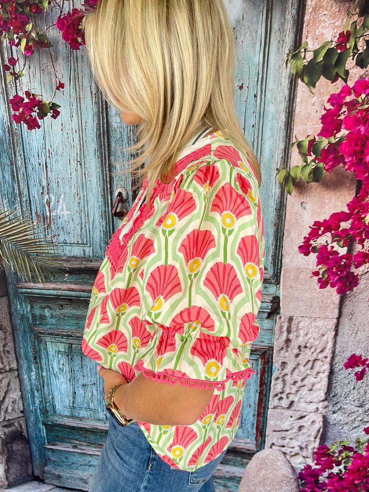 It's In The Details Top - Coral