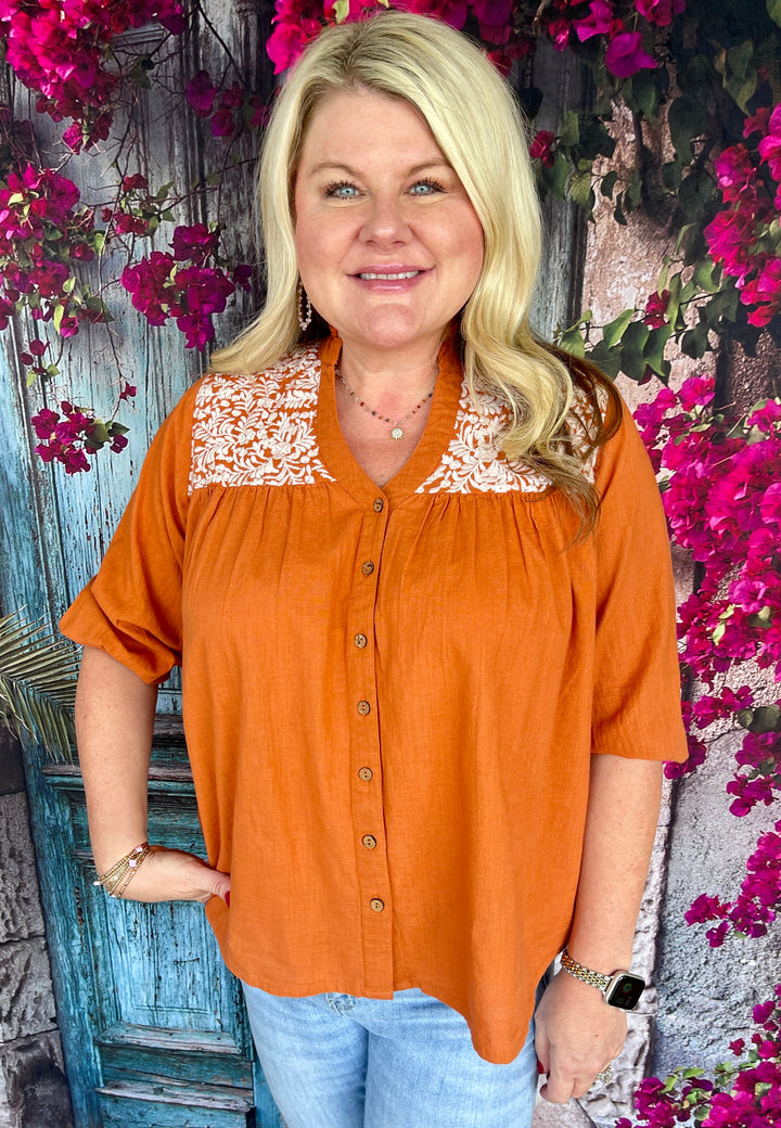 Jane Top - Burnt Orange