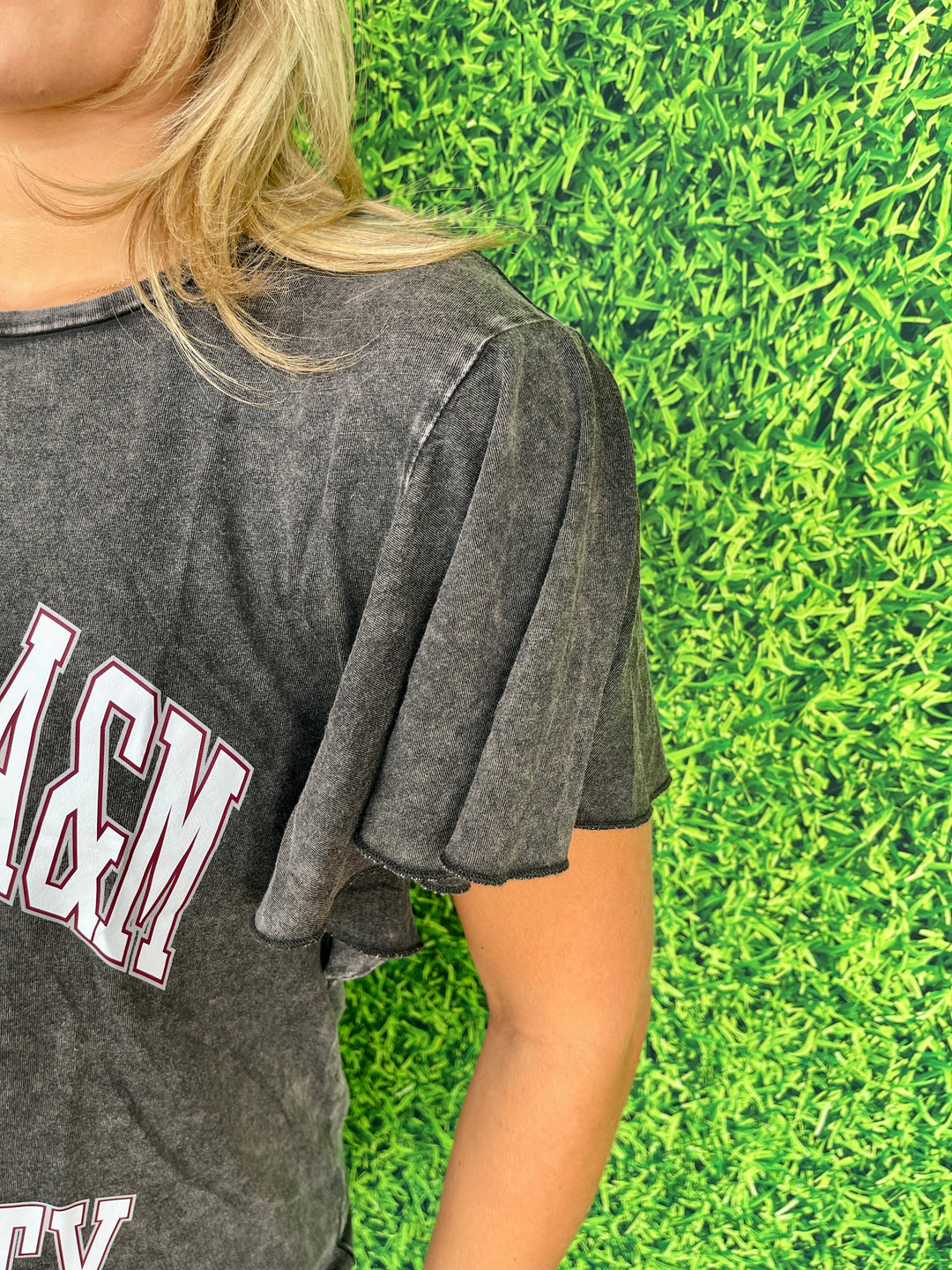 Flutter Sleeve Texas A&M Top