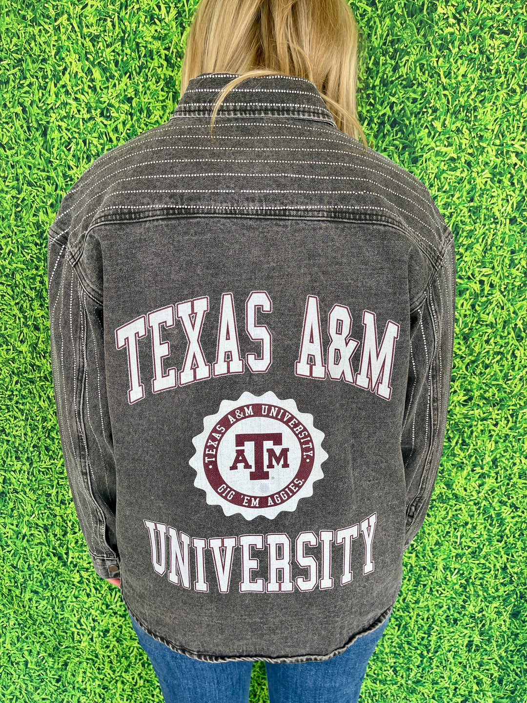 Texas A&M Rhinestone Denim Shirt