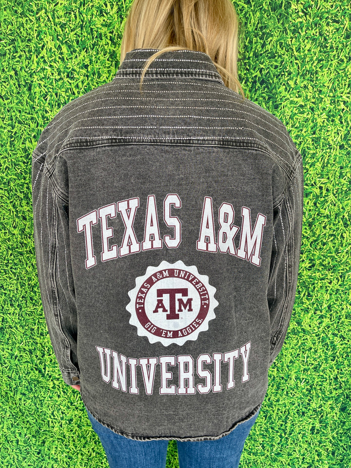 Texas A&M Rhinestone Denim Shirt