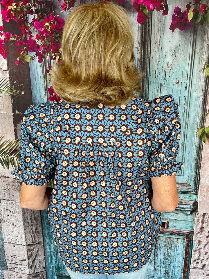 Time Flies Top- Chambray