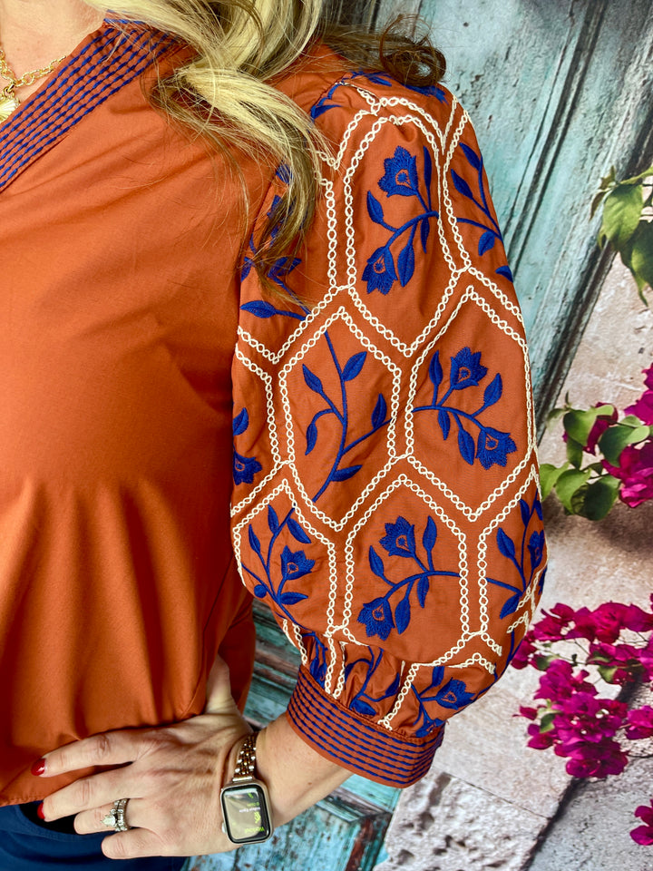 Dusty Rose Top-Rust