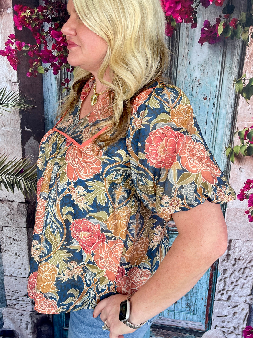 Victoria Top- Navy Mix