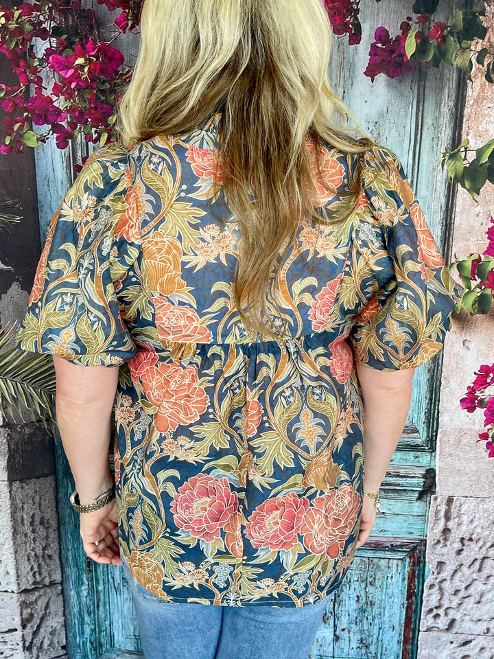 Victoria Top- Navy Mix