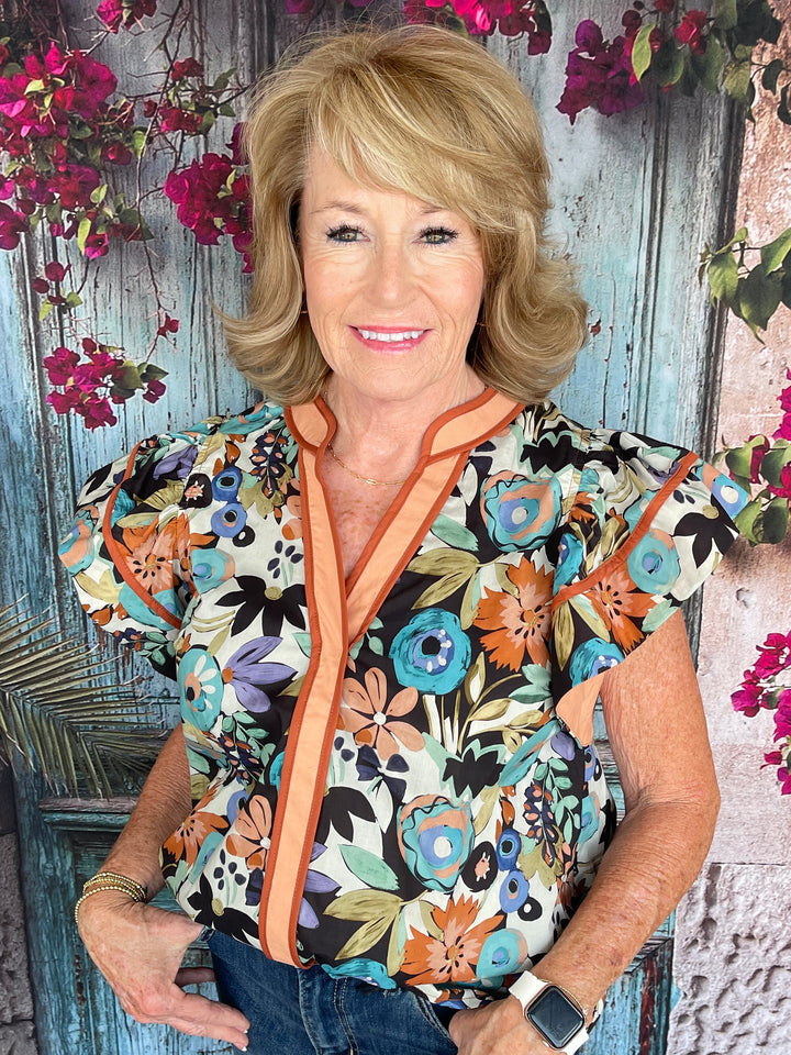 Precious As A Petal Top - Cinnamon