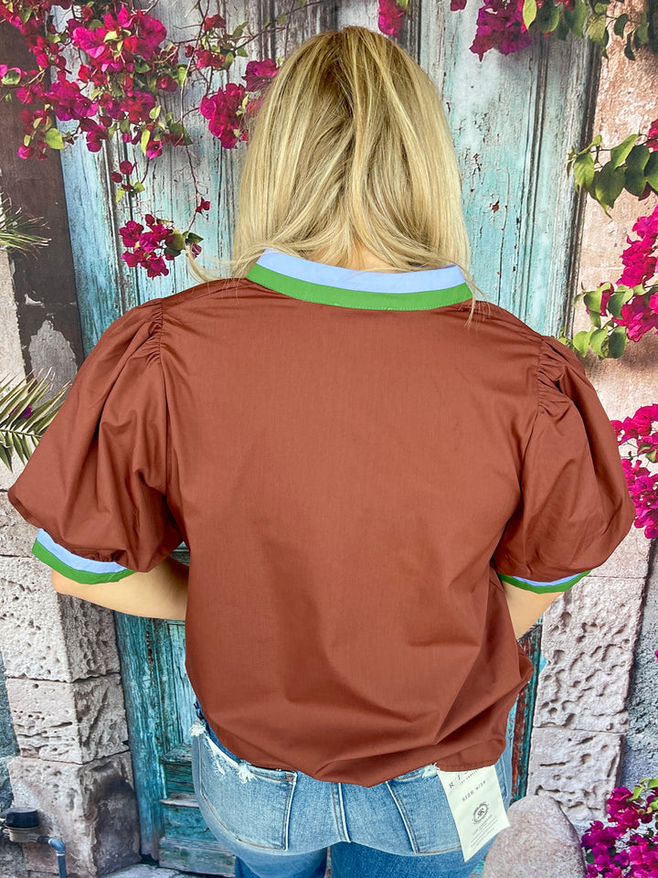 Southern Gracie Belle Top- Chocolate