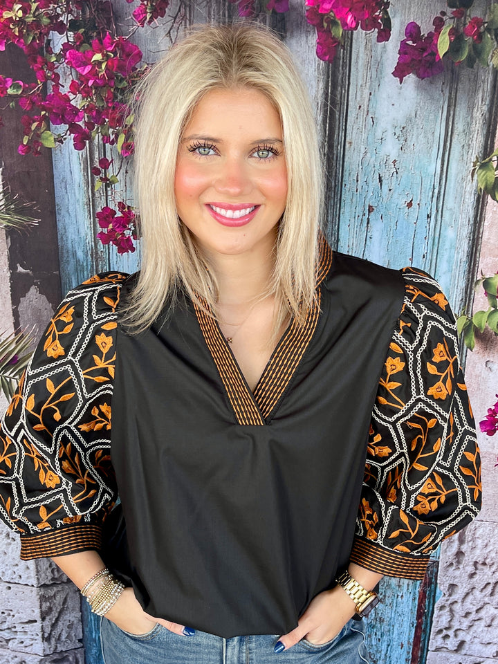 Dusty Rose Top - Black