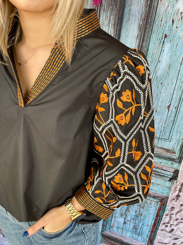 Dusty Rose Top - Black