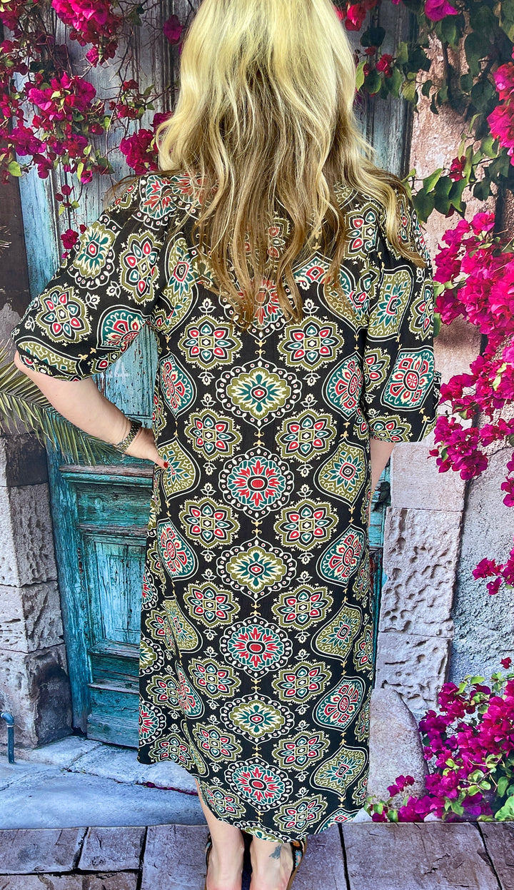 Take Me For A Spin Dress - Black Mix