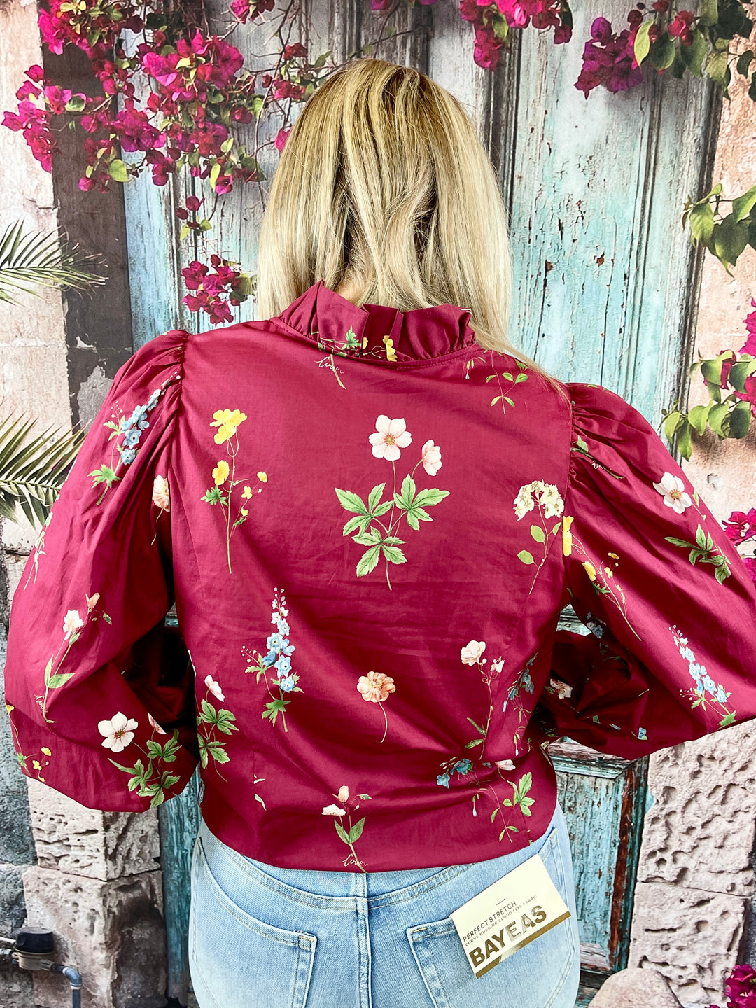 Burgundy Blooms Top