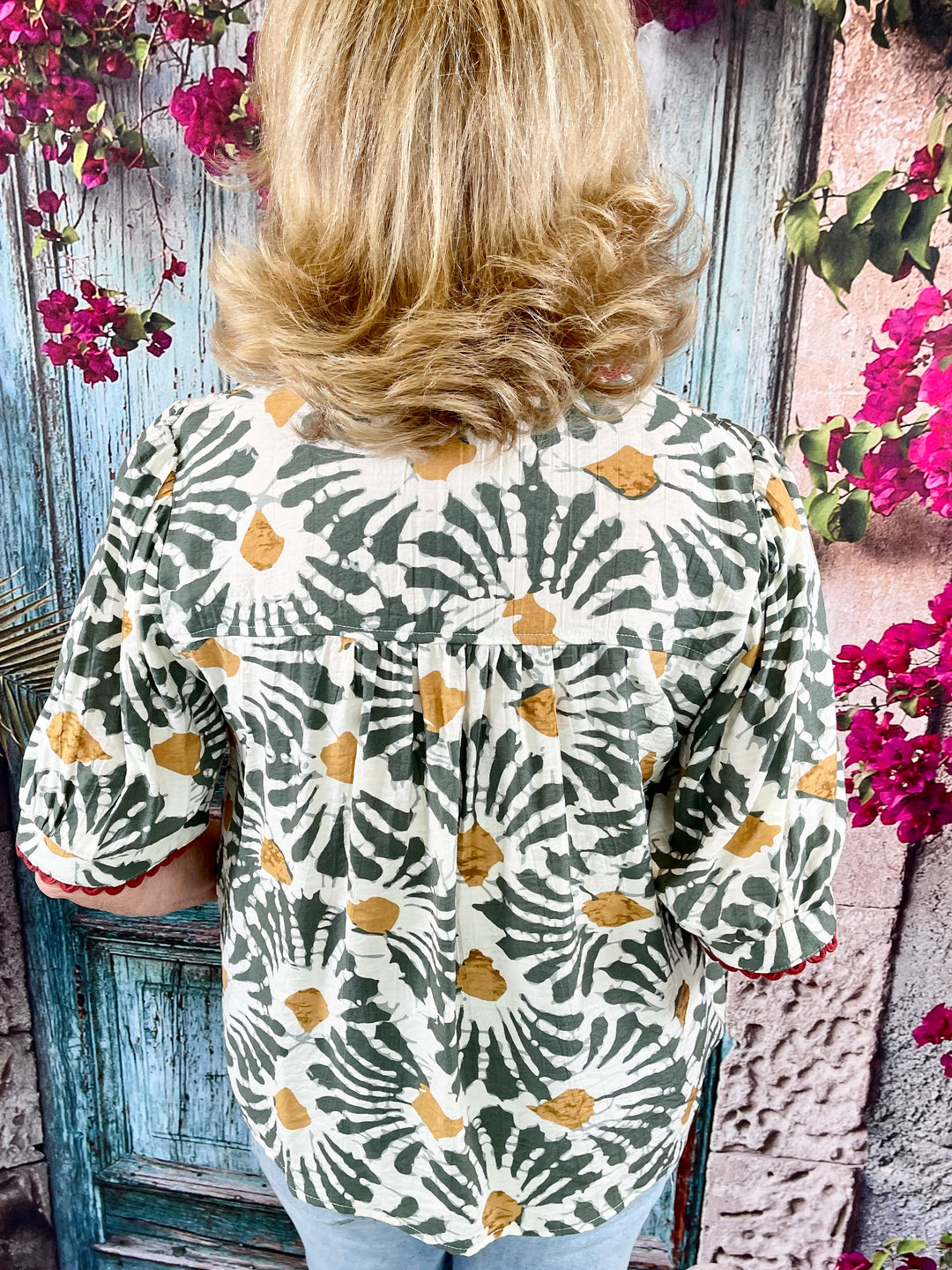 M Sacks Top- Olive