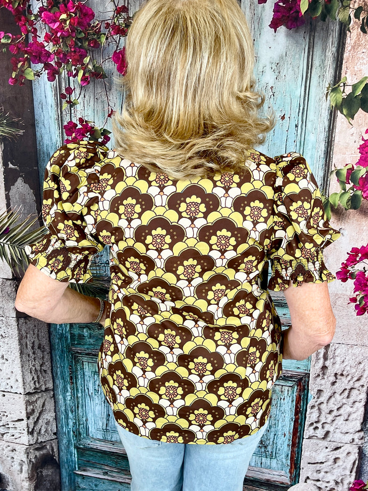 Wine And Dine Me Top - Brown