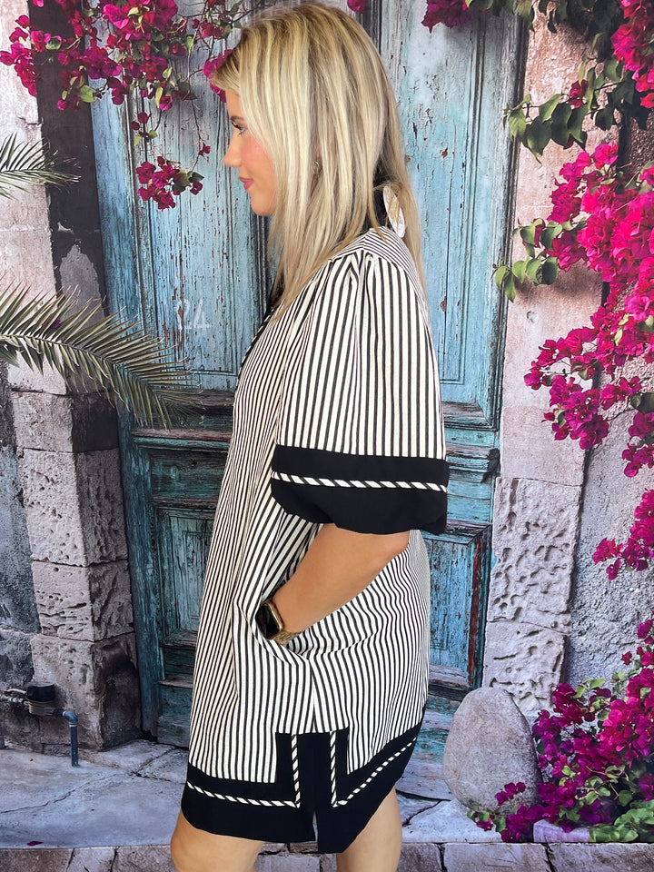 See My Stripes Dress - Black