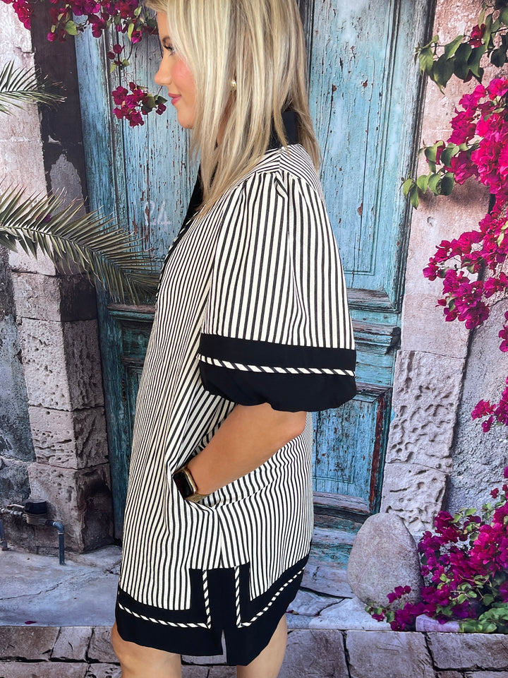 See My Stripes Dress - Black