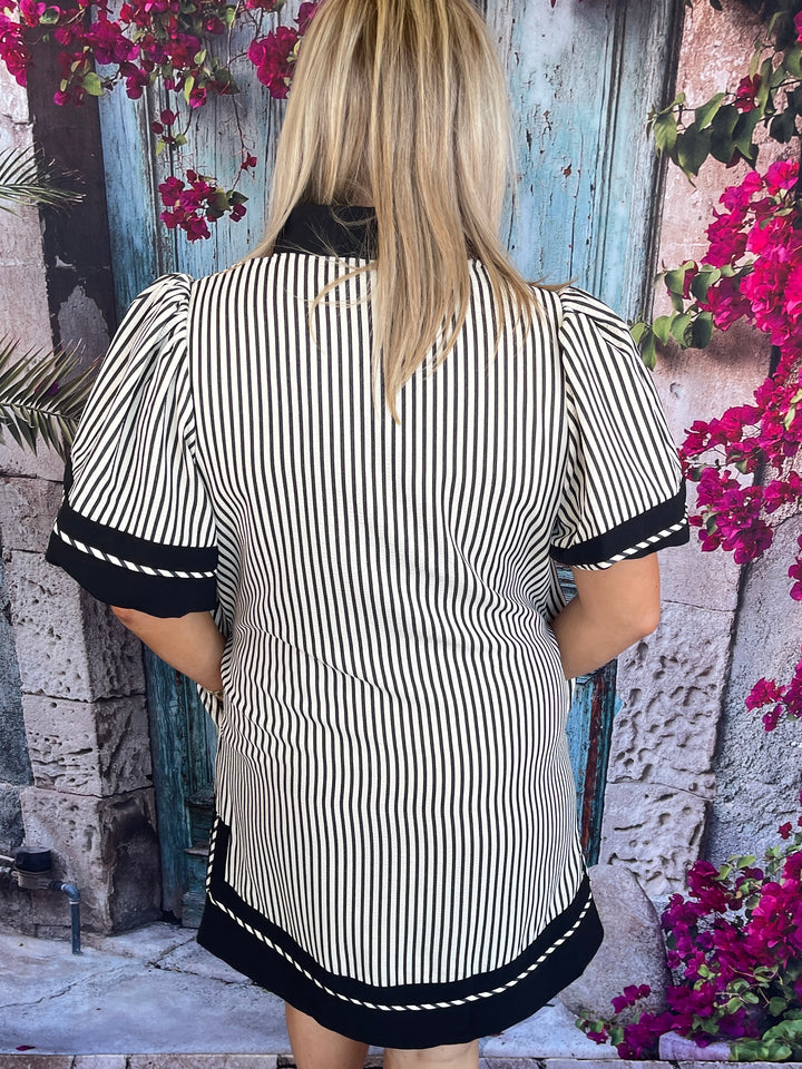 See My Stripes Dress - Black