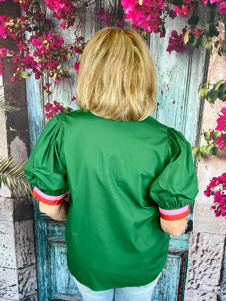 Southern Gracie Belle Top - Hunter Green