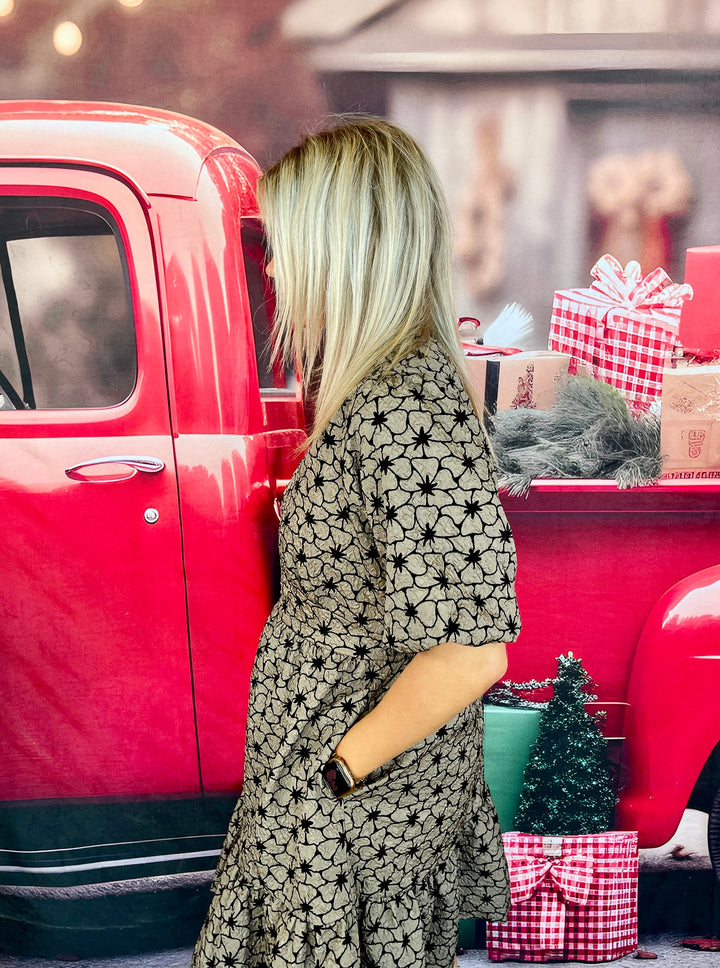 Poinsettia Dress- Mocha