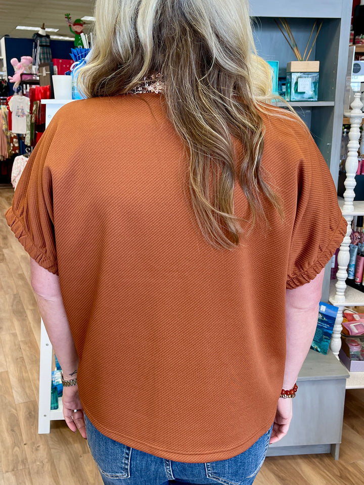 Bling Me Please Top - Camel