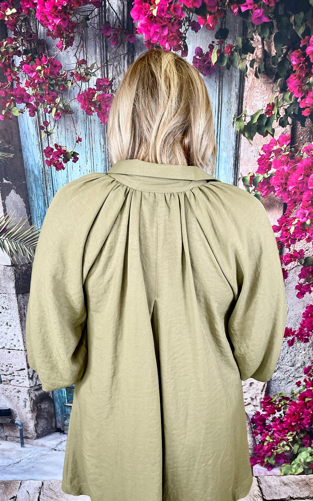 Soft And Scalloped Dress - Olive